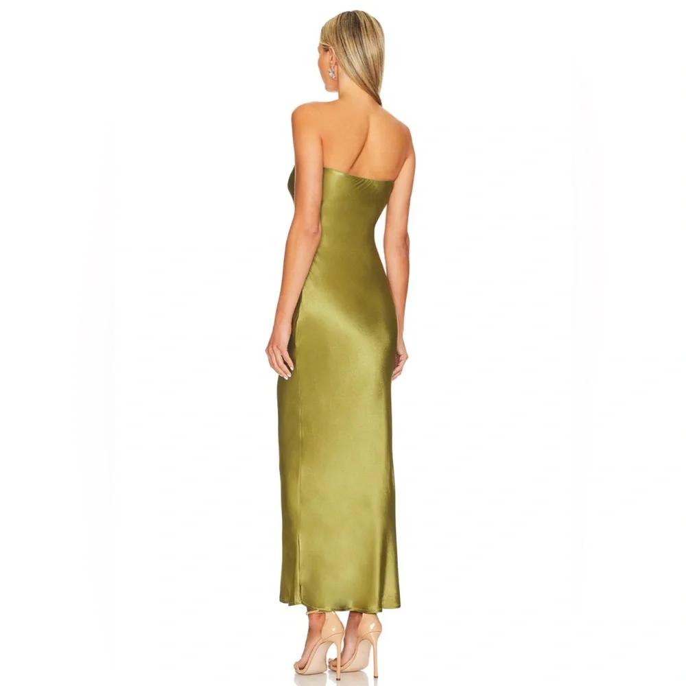 SNDYS SILKY STRAPLESS ANGEL TUBE MAXI DRESS PRINCESS POLLY CULT GAIA LULUS ASOS - Picture 5 of 7